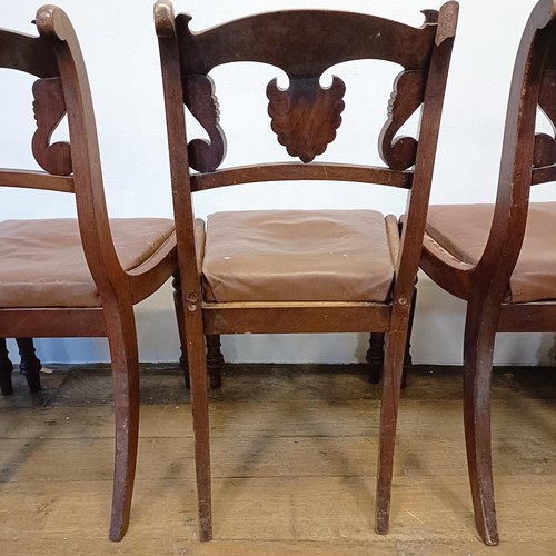 1274 - A set of eight mahogany dining chairs, in need of extensive restoration (8)