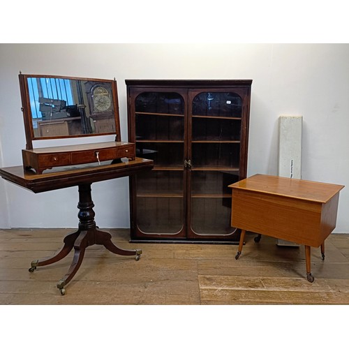 1298 - A rosewood card table and assorted other furniture (qty)