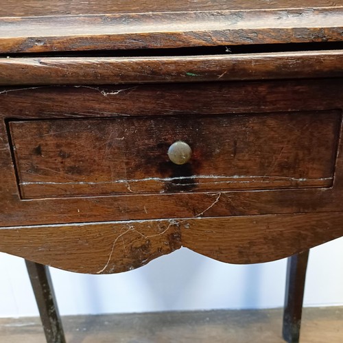 1299 - An oak bible box, 70 cm wide, on a later stand