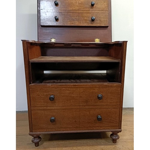 1302 - A mahogany cupboard, converted from a commode, 66 cm wide