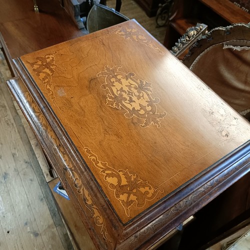 1233 - A Victorian inlaid walnut work box, 51 cm wide