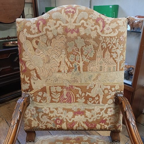 1297 - An 18th century style walnut framed armchair