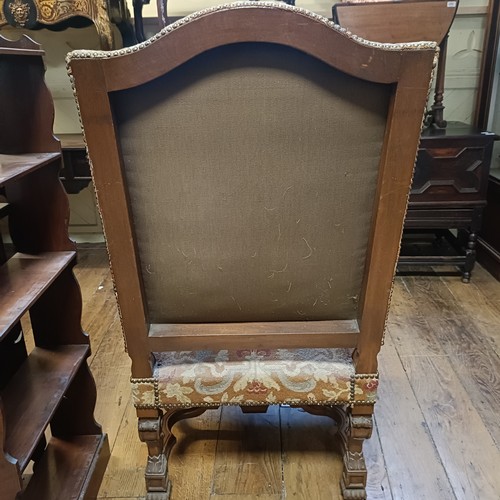 1297 - An 18th century style walnut framed armchair