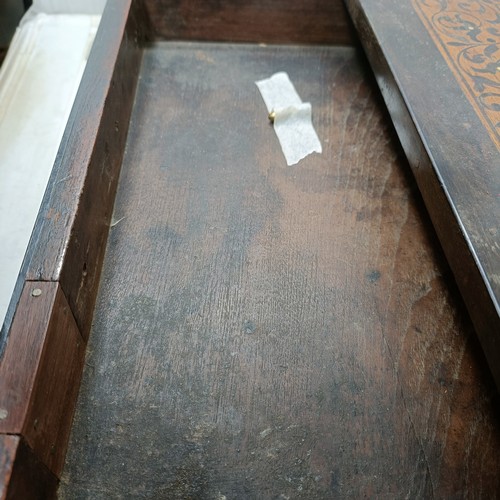 1288 - A 19th century Indo-Portuguese table top box, with inlaid decoration, having one long drawer and two... 