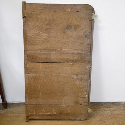 1301 - A mahogany display cabinet, 92 cm wide, a pair of two drawer chests, a trunk, a mirror and a sideboa... 