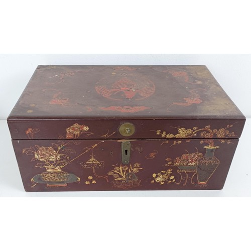 1065 - A mahogany tea caddy, 19 cm wide, other boxes and items (7)