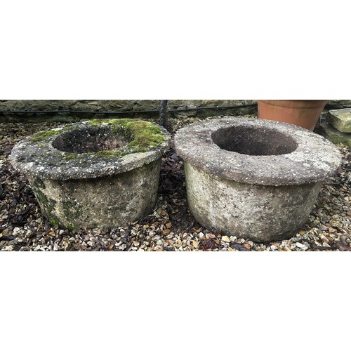 1361 - A pair of composite stone garden planters, 55 cm wide (2)