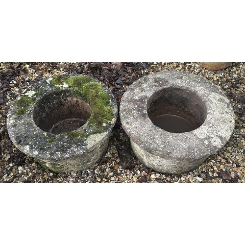 1361 - A pair of composite stone garden planters, 55 cm wide (2)