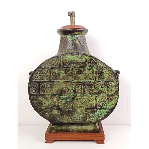 1057 - A Chinese lamp base, 56 cm high