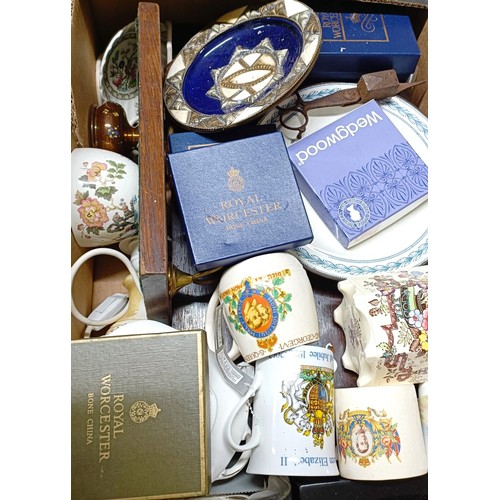 1077 - Assorted ceramics, glass and other items (4 boxes)