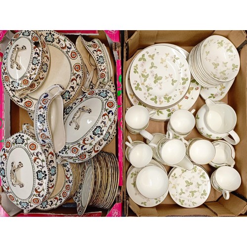 1110 - A Wedgwood Wild Strawberry pattern tea service, and a Till and Sons Nile Burslem service (2 boxes)