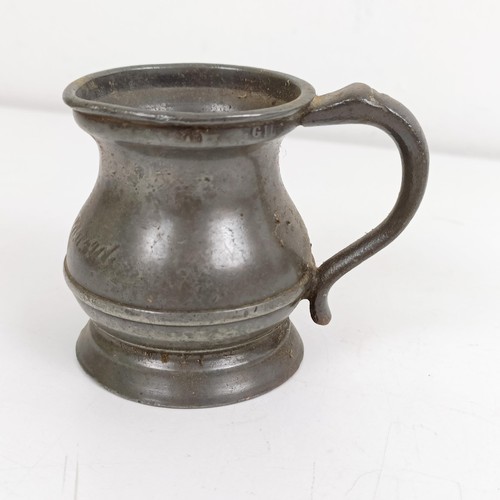 1079 - A graduated set of pewter mugs, and assorted other items (2 boxes)