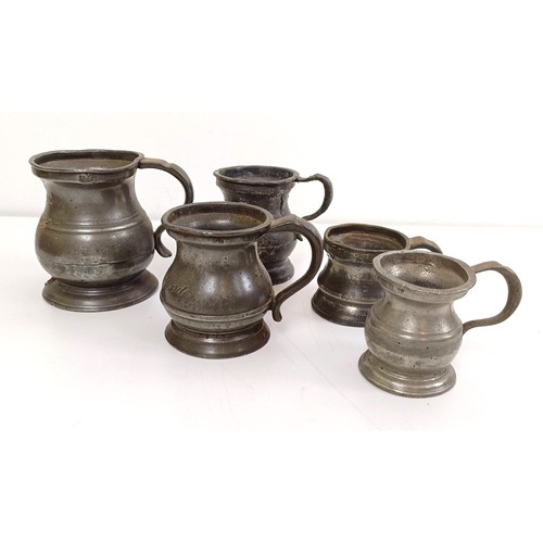 1079 - A graduated set of pewter mugs, and assorted other items (2 boxes)