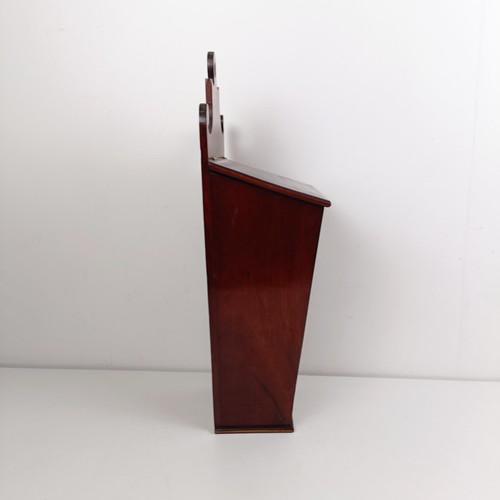 1082 - A mahogany wall hanging cutlery box, 25 cm wide