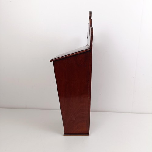 1082 - A mahogany wall hanging cutlery box, 25 cm wide