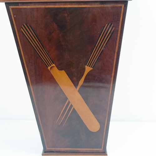 1082 - A mahogany wall hanging cutlery box, 25 cm wide