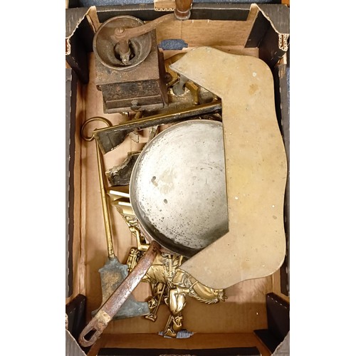 1180 - Assorted brass and copperware (box)