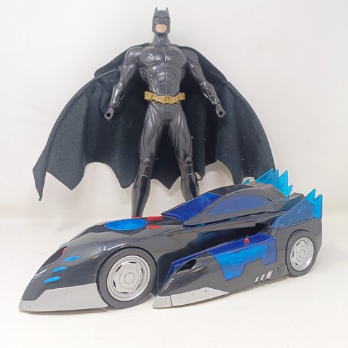 127 - A Batman figure, assorted film related toys and models, and three comic book prints (qty)