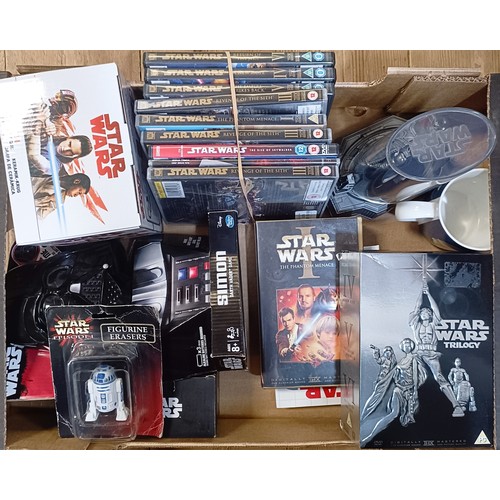 128 - Assorted Star Wars toys, models and memorabilia, some boxed (2 boxes)