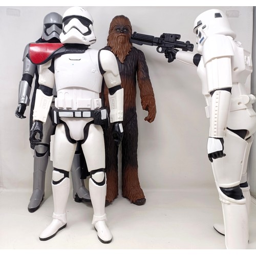 129 - A large Star Wars Chewbacca model, 52 cm, a storm trooper and assorted Star Wars games, memorabilia ... 