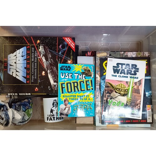 129 - A large Star Wars Chewbacca model, 52 cm, a storm trooper and assorted Star Wars games, memorabilia ... 