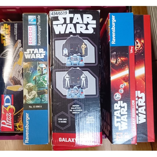 129 - A large Star Wars Chewbacca model, 52 cm, a storm trooper and assorted Star Wars games, memorabilia ... 