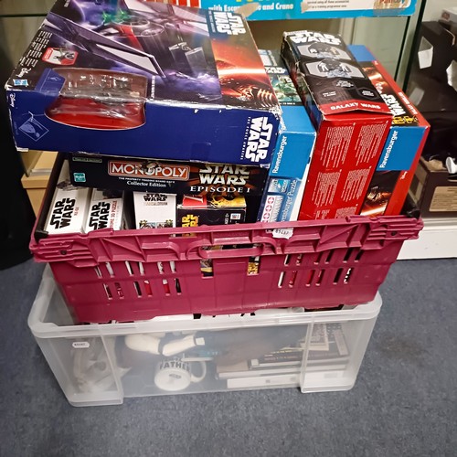 129 - A large Star Wars Chewbacca model, 52 cm, a storm trooper and assorted Star Wars games, memorabilia ... 