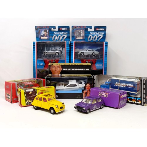 125 - A Corgi James Bond 007 Citroen 2 CV from For Your Eyes Only, boxed, and assorted other boxed James B... 