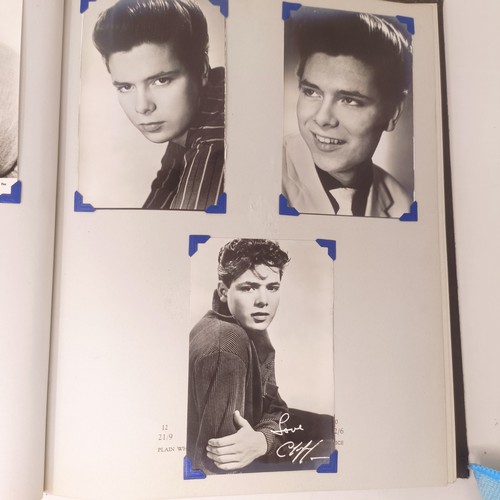 126 - A scrapbook album of the stars, to include Elvis Presley and Cliff Richard, some signed