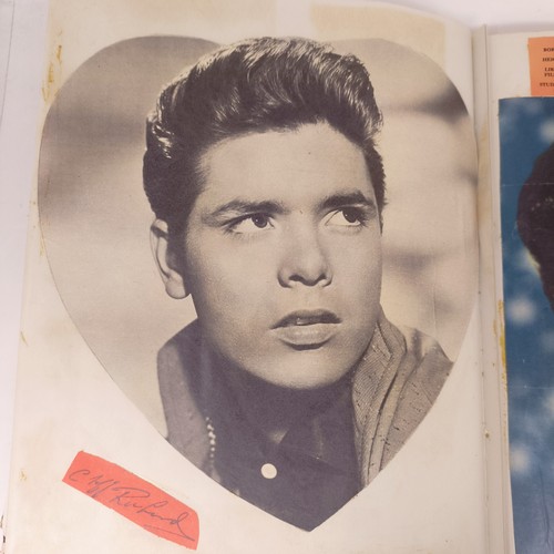 126 - A scrapbook album of the stars, to include Elvis Presley and Cliff Richard, some signed