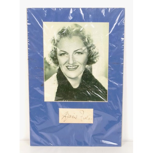 116 - A Gracie Fields autograph with photograph, mounted