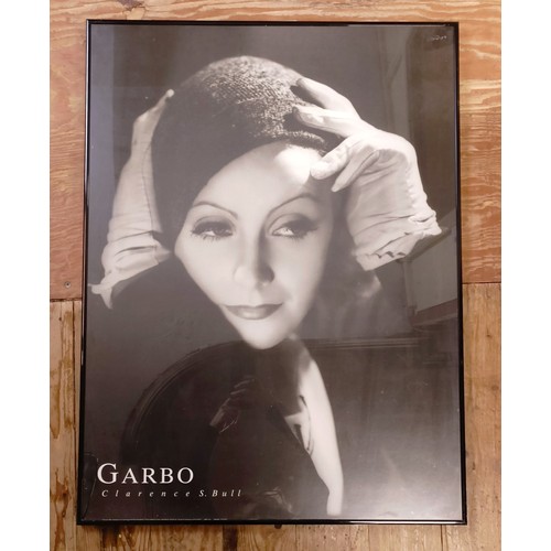 119 - A Greta Garbo Observer newspaper advertising poster, 75 x 51 cm, and assorted vintage and modern Gre... 