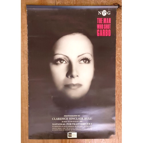 119 - A Greta Garbo Observer newspaper advertising poster, 75 x 51 cm, and assorted vintage and modern Gre... 