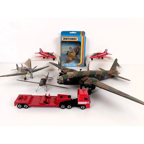 203 - A Dinky Toys model of a Spitfire, and assorted other model planes