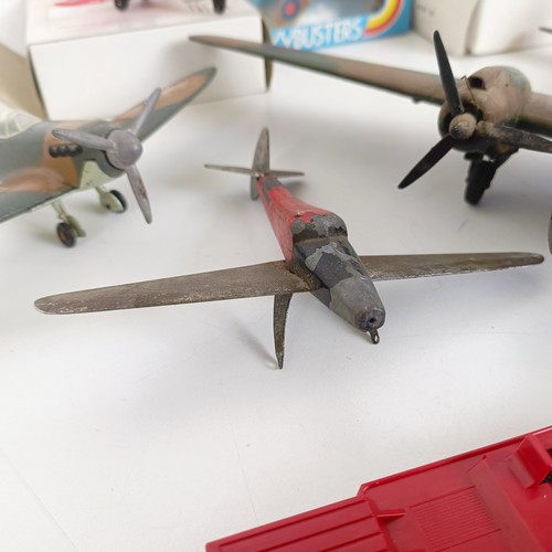 203 - A Dinky Toys model of a Spitfire, and assorted other model planes