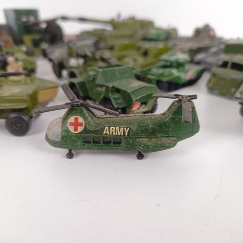 204 - Assorted play worn military vehicles (box)