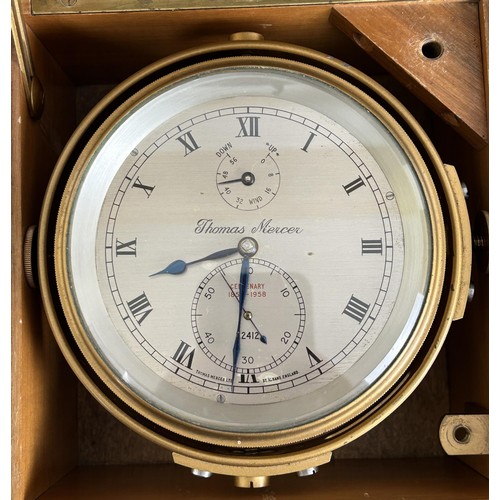 800 - A maritime two day chronometer, Thomas Mercer, Special Centenary 1858-1958 edition, outer case with ... 