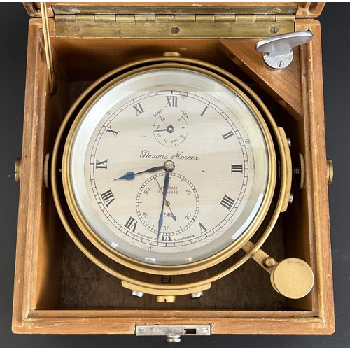 800 - A maritime two day chronometer, Thomas Mercer, Special Centenary 1858-1958 edition, outer case with ... 