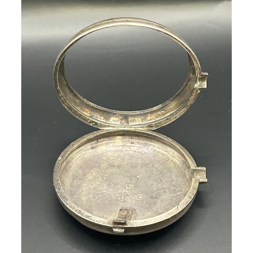 806 - A Victorian silver pair cased pocket watch, the painted dial decorated landscape with fisherman, wit... 