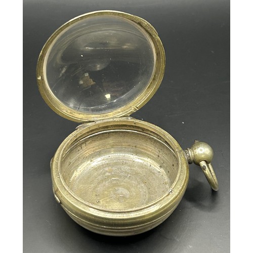 813 - A George III pair cased pocket watch, the champlevé dial with a date aperture and signed Skinner, wi... 