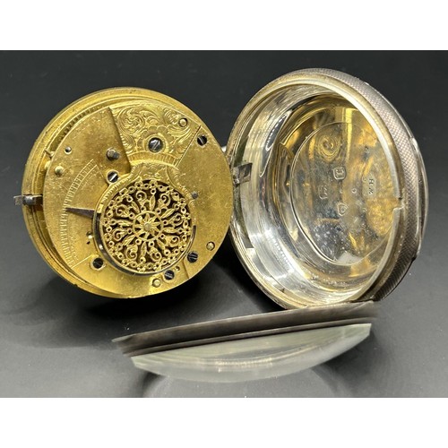 818 - A Victorian silver open face pocket watch, the dial decorated a Stephenson's Rocket type locomotive,... 