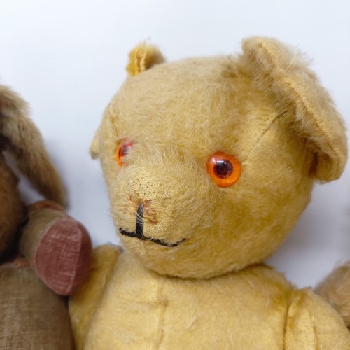 228 - Three well loved teddy bears (3)