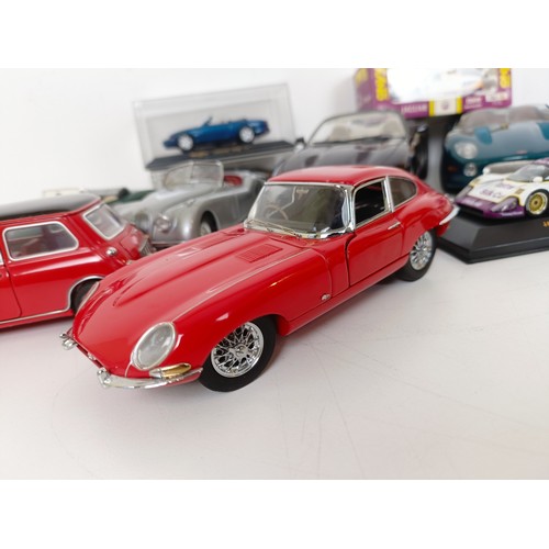 233 - An Autoart 1:18 model of a Jaguar XK SS, and assorted other models (box)