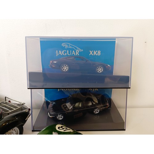 233 - An Autoart 1:18 model of a Jaguar XK SS, and assorted other models (box)