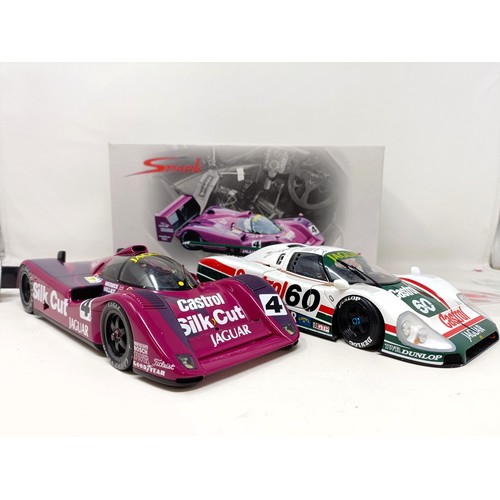 247 - A Spark 1:18 scale model, of a Le Mans Jaguar, boxed, and a similar Exoto Jaguar No 60 (2)