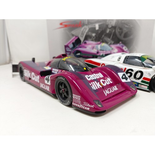 247 - A Spark 1:18 scale model, of a Le Mans Jaguar, boxed, and a similar Exoto Jaguar No 60 (2)