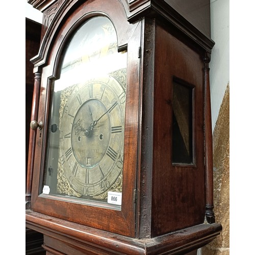 866 - An unusual automata longcase clock, the brass dial signed Anthy Nancolas, Falmouth, having a silvere... 