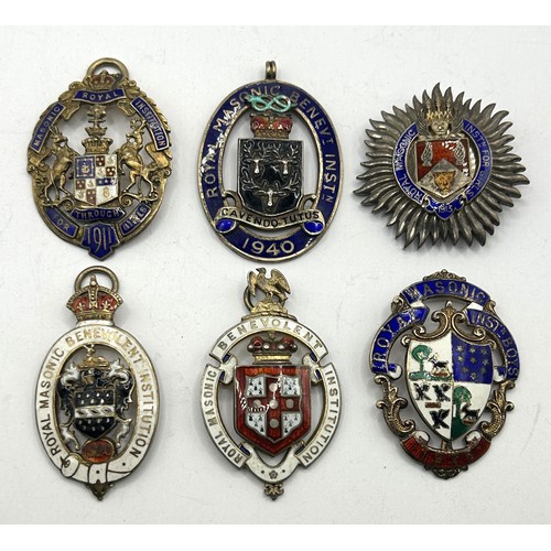 1097 - A silver Masonic medal, for the Royal Masonic Benevolent Fund, and five other silver medals (6)