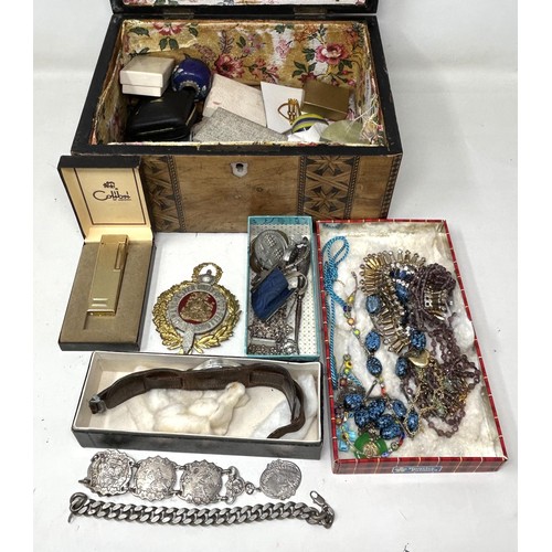 1101 - A jewellery box, assorted costume jewellery and other items