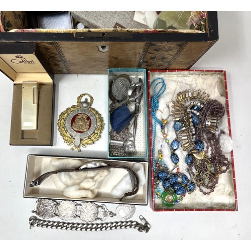 1101 - A jewellery box, assorted costume jewellery and other items